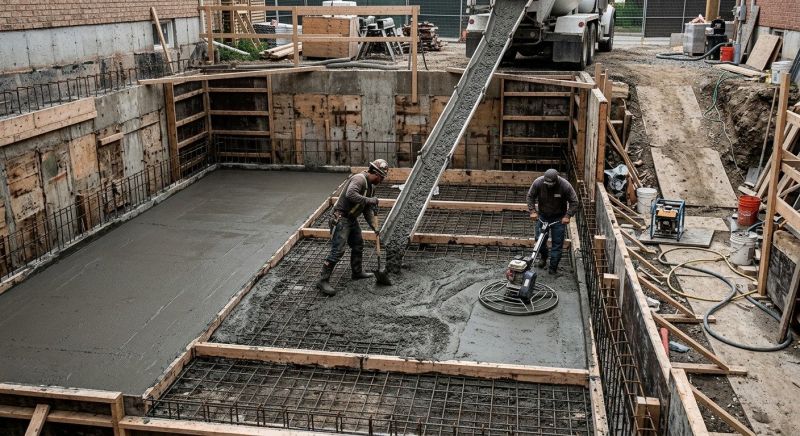 Basement Concrete Installation in Surrey, ND