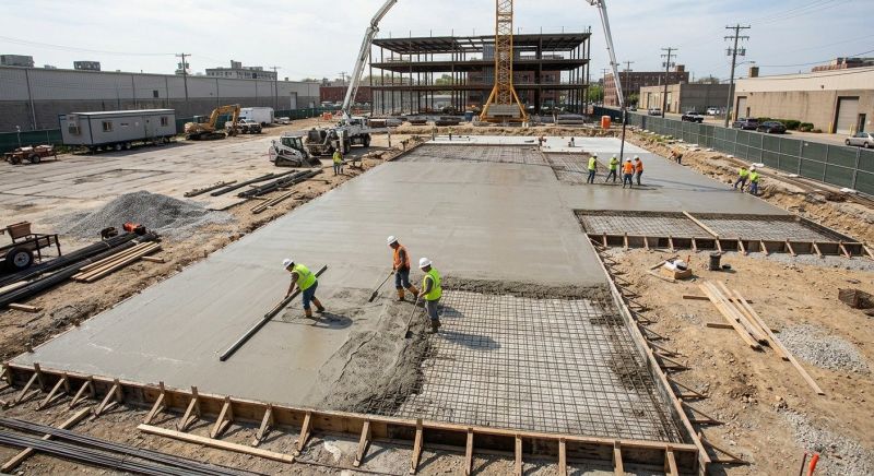 Commercial Slab Installation in Minot Afb, ND
