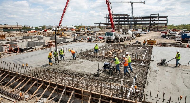 Commercial Slab Installation in Minot Afb, ND